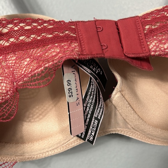 Victoria Secret Bra, 32B Very Sexy, Multi Way, Pink, Lace, Strapless- NWT - Picture 8 of 8